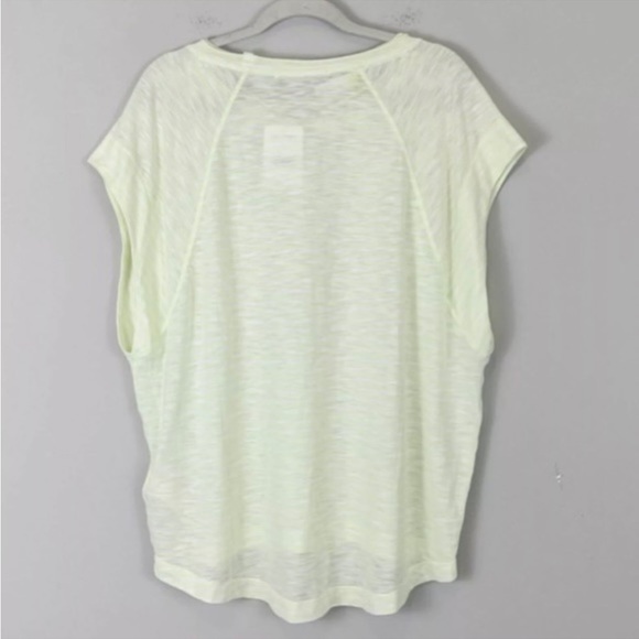 Free People We the Free Halo Stripe Tee-Shirt in Neon Lime and White Stripe - Picture 6 of 12